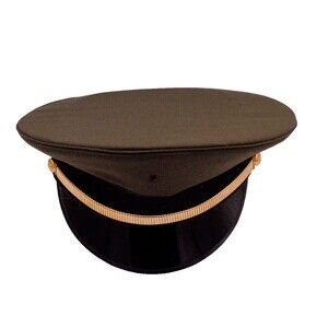 Bancroft Green US Military Visor Cap Sz 7 1/4 Dress Uniform Hat